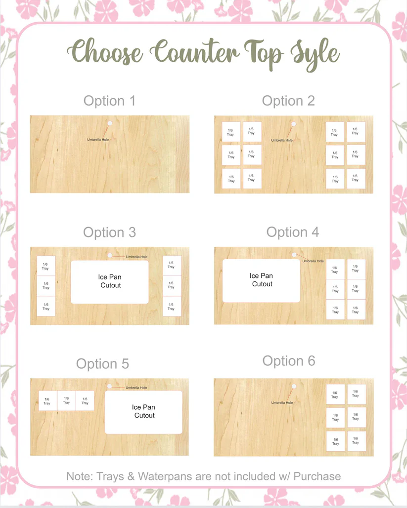 CLASSY CART Countertops Charcuterie Cart , Candy Table , Snack Bar, Display mobile , Catering Cart -“CLASSY Cart TOP ONLY”
